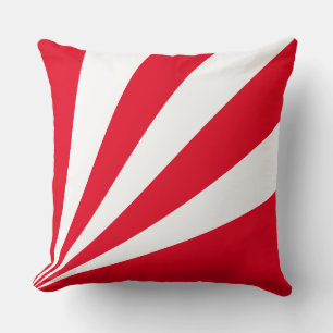 Coussin Rayons élégants rouges et blancs
