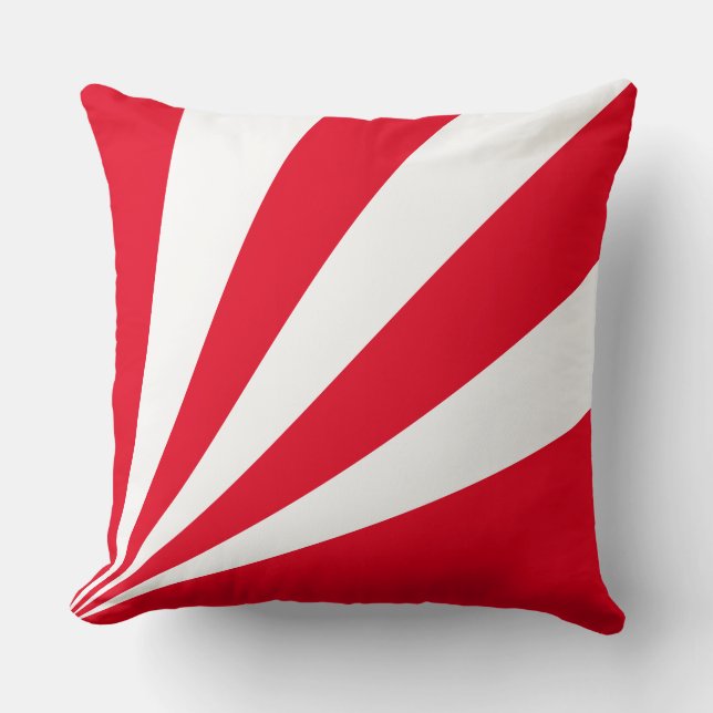 Coussin Rayons élégants rouges et blancs (Recto)