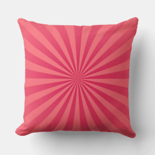 Coussin Rayons Solaires Roses Funky Retro