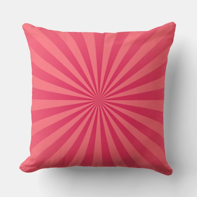 Coussin Rayons Solaires Roses Funky Retro (Recto)