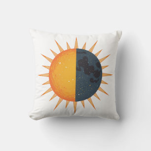 Coussin Rayons Vintages rétro Sun et Moon