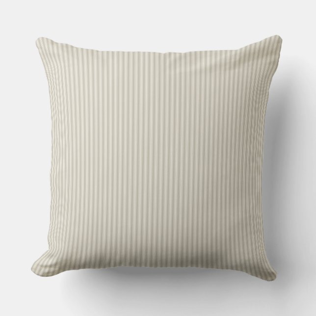 Coussin Rayure à carreaux beige et blanc (Recto)