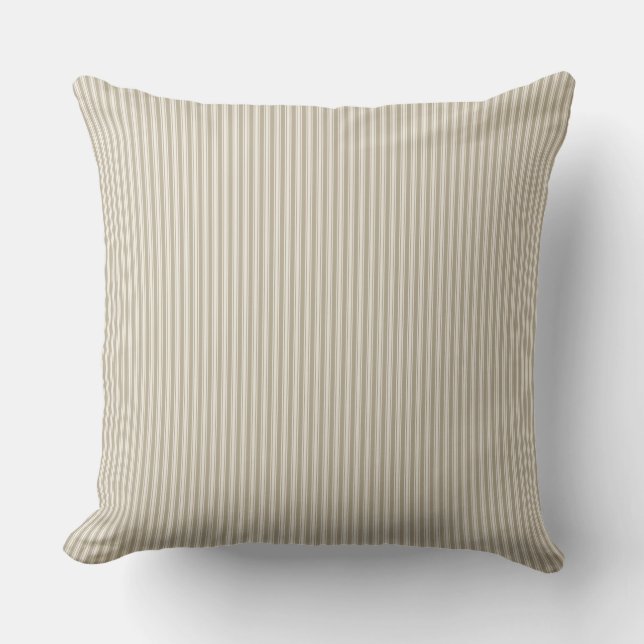 Coussin Rayure à carreaux beige et blanc  (Recto)