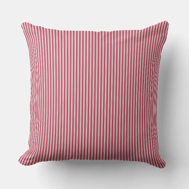 Coussin rayure à carreaux rouge et blanc (Recto)