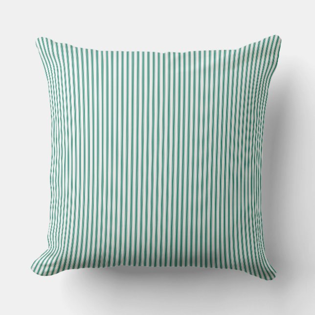Coussin Rayure à carreaux vert Forrest (Recto)