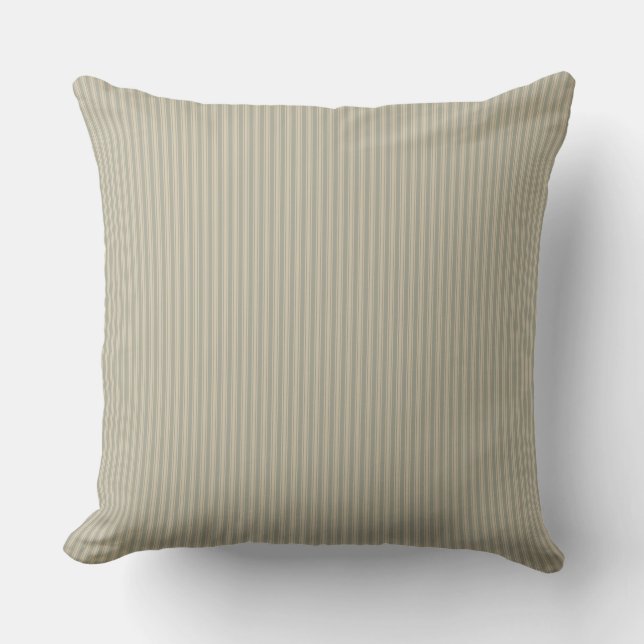 Coussin Rayure à petits carreaux beige et blanc  (Recto)