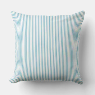 Coussin Rayure à petits carreaux bleu clair