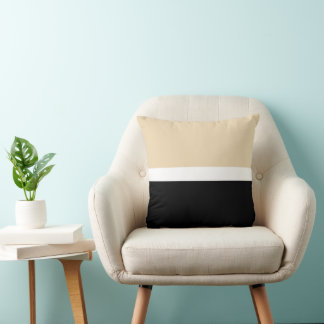 Coussin Rayure Abstraite Beige Noir
