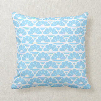 Coussin Rayure assez bleu-clair de lever de soleil de