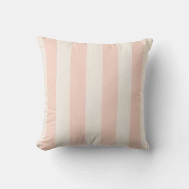 Coussin Rayure audacieuse rose et crème (Recto)
