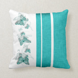 Coussin Rayure blanche de papillon d'Aqua