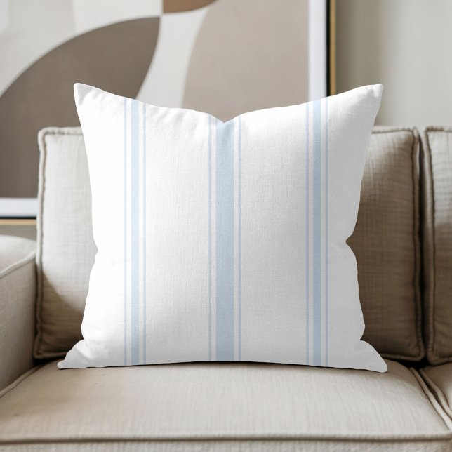 Coussin Rayure blanche et bleu pâle (Créateur téléchargé)