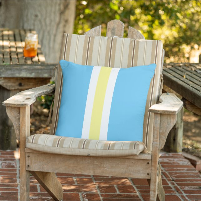Coussin Rayure Cabana Bleu Aqua Jaune (Chaise)