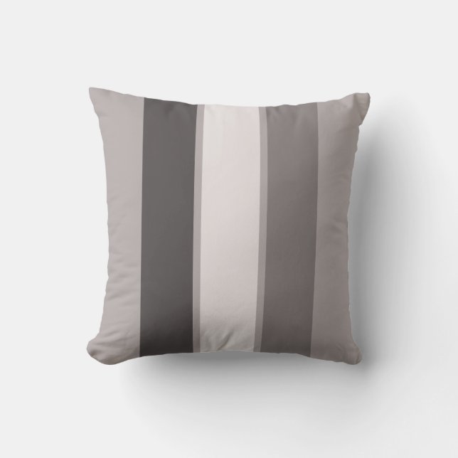 Coussin Rayure chaude du gris 3 (3 3) de 16" carreau (Recto)