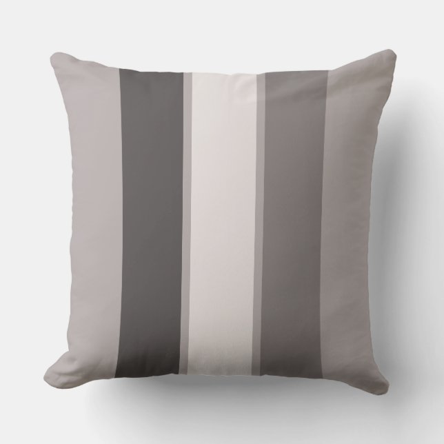 Coussin Rayure chaude du gris 3 (3 3) de 20" carreau (Recto)