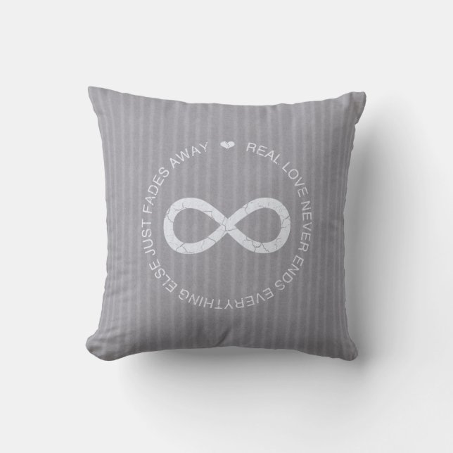 Coussin Rayure de gris d'infini d'amour (Recto)