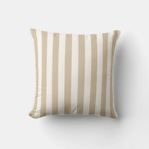 Coussin Rayure de nurserie beige et blanc d'avoine