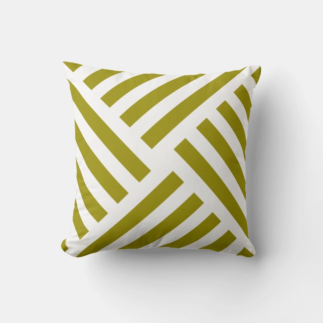 Coussin Rayure géométrique de soleil dans Chartreuse (Recto)