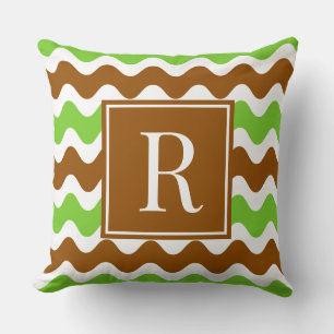 Coussin Rayure Groovy Ric Rac - Brun & Citron Horizontal