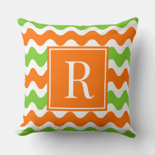 Coussin Rayure Groovy Ric Rac - Orange et Citron Horizonta