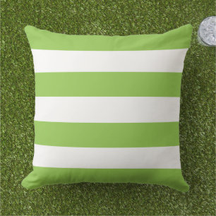 Coussin Rayure Horizontale Bold Lime Vert Blanc