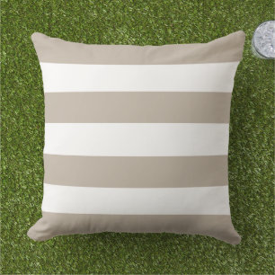 Coussin Rayure horizontale large beige blanc classique