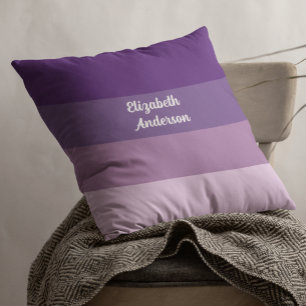Coussin Rayure horizontale violette en blocs de couleur