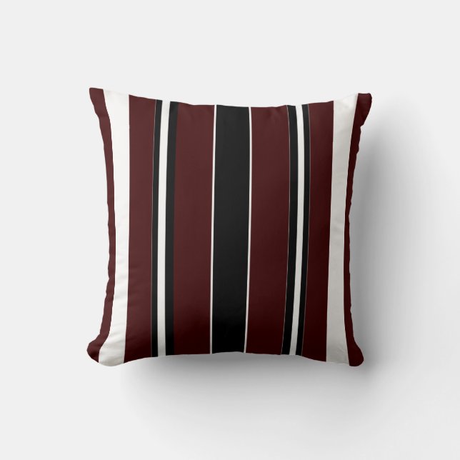 Coussin Rayure moderne Coussin-Maison-Marron/noir/blanc (Recto)