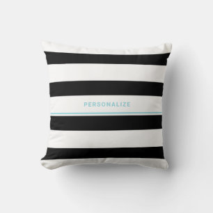 Coussin Rayure Noir Blanc Nom Aqua