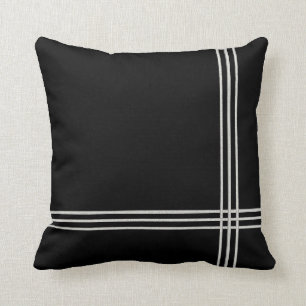 Coussin Rayure noire de blanc de Deco