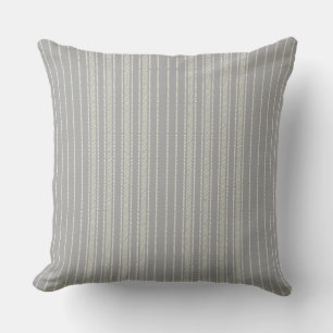 Coussin Rayure Ticking Créative –  Gris Lavé