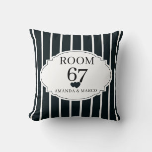 Coussin Rayure verticale noire et blanche moderne personna