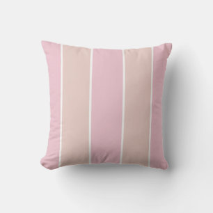 Coussin Rayure verticale rose pâle et beige