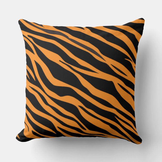 Coussin Rayure Zèbre Orange (Recto)