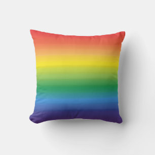 Coussin Rayures aquarelles arc-en-ciel modernes colorées