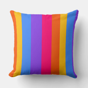 Coussin Rayures arc-en-ciel