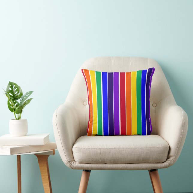 Coussin Rayures arc-en-ciel (Chaise)