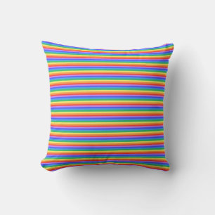 Coussin Rayures arc-en-ciel multicolores tendance
