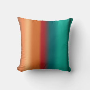 Coussin Rayures arc-en-ciel turquoise rouge orange du Sud-