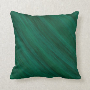 Coussin Rayures artistiques de traçages de vert vert