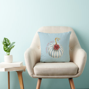 Coussin Rayures Blanches Bleu Or Rose Rouge Citrouille