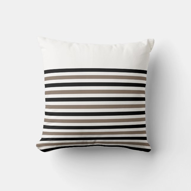 Coussin Rayures blanches noires avec l'ACCENT (Recto)