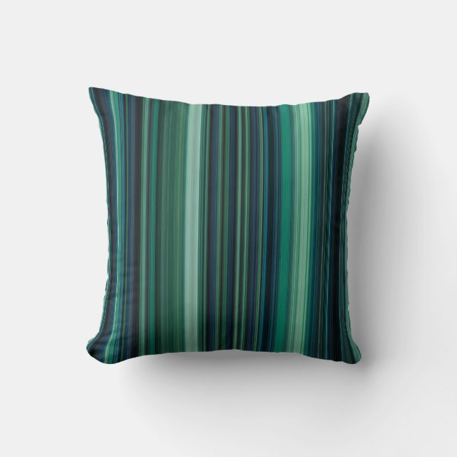 Coussin Rayures bleu aqua et sarcelle (Recto)