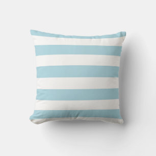 Coussin Rayures Bleu Clair et Blanc
