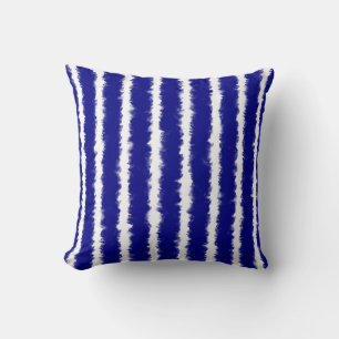 Coussin rayures bleu marine et blanc