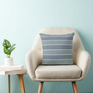 Coussin Rayures Bleu Vert Poussiéreux Modernes