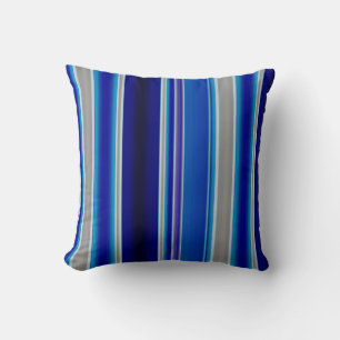 Coussin Rayures bleues, beiges et lavande