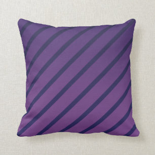 Coussin Rayures bleues pourpres et profondes diagonales