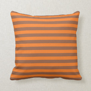 Coussin Rayures Brown et oranges