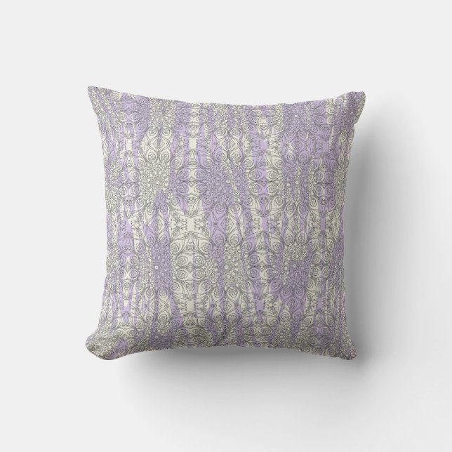 Coussin Rayures broyées Purple Peacock Inspirations (Recto)